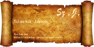 Szarka János névjegykártya