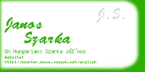 janos szarka business card